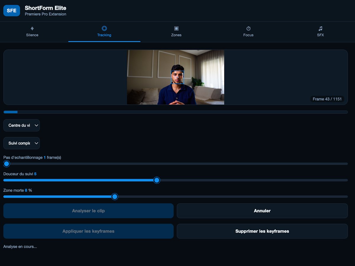 Extension ShortFormElite pour Premiere Pro